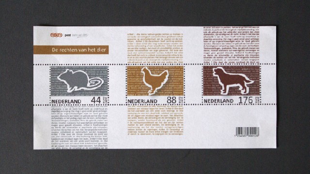 Postzegel 'De rechten van het dier'